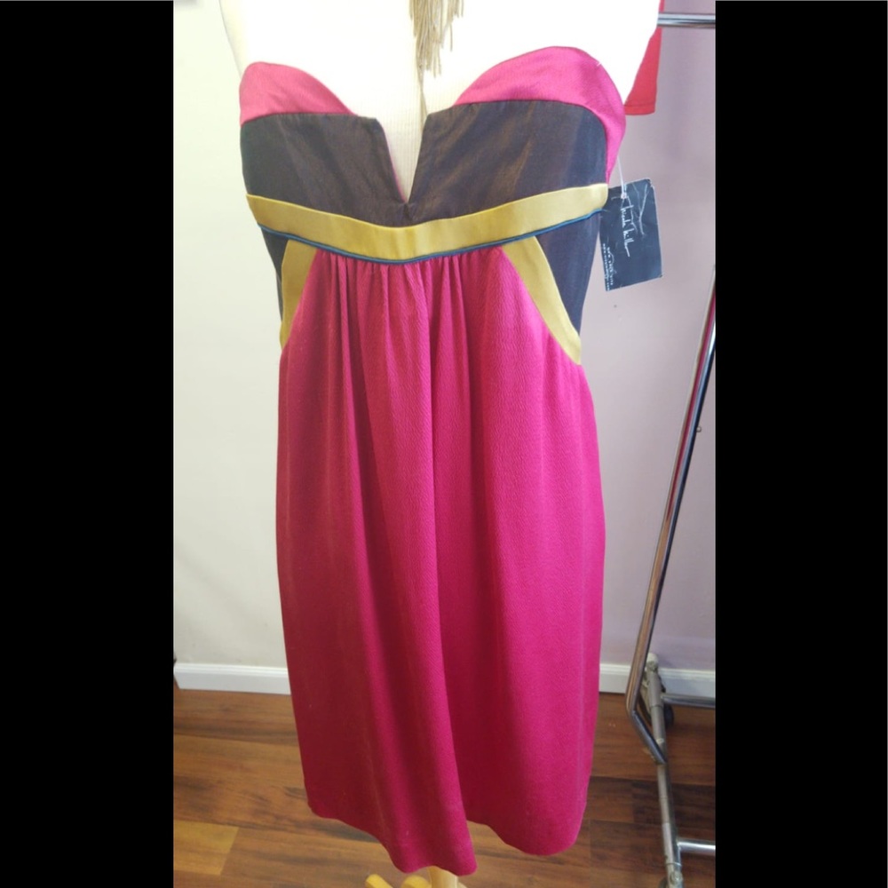 Pink Strapless Nicole Miller dress - Picture 1 of 5